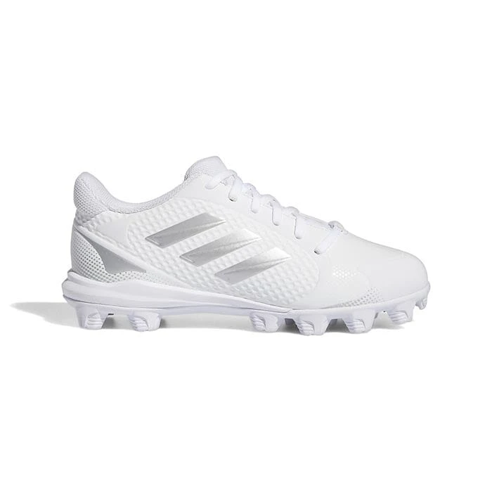 Adidas Youth PureHustle 2 Softball Cleats White-Silver: H02348 1 Adidas Youth PureHustle 2 Softball Cleats White-Silver: H02348